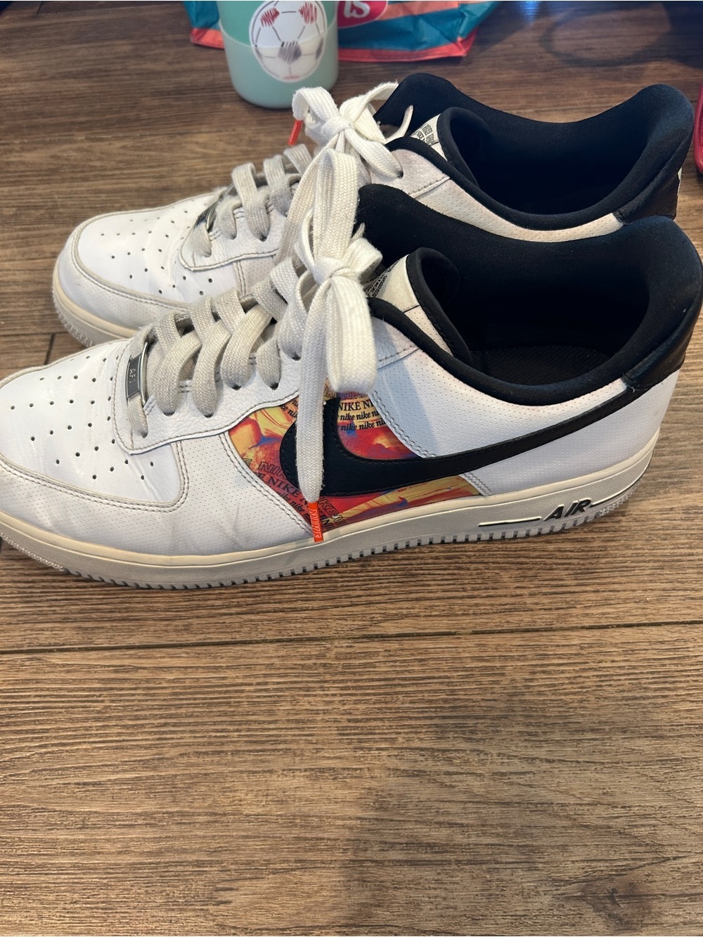 NIKE AIR FORCE 1 '07 LV8 Men White/Black-multi-color-pistachio Frost Size 10.5